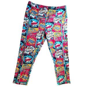 CVG leggings Comic Book Medium Capri workout pants yoga fitness exercise fashion